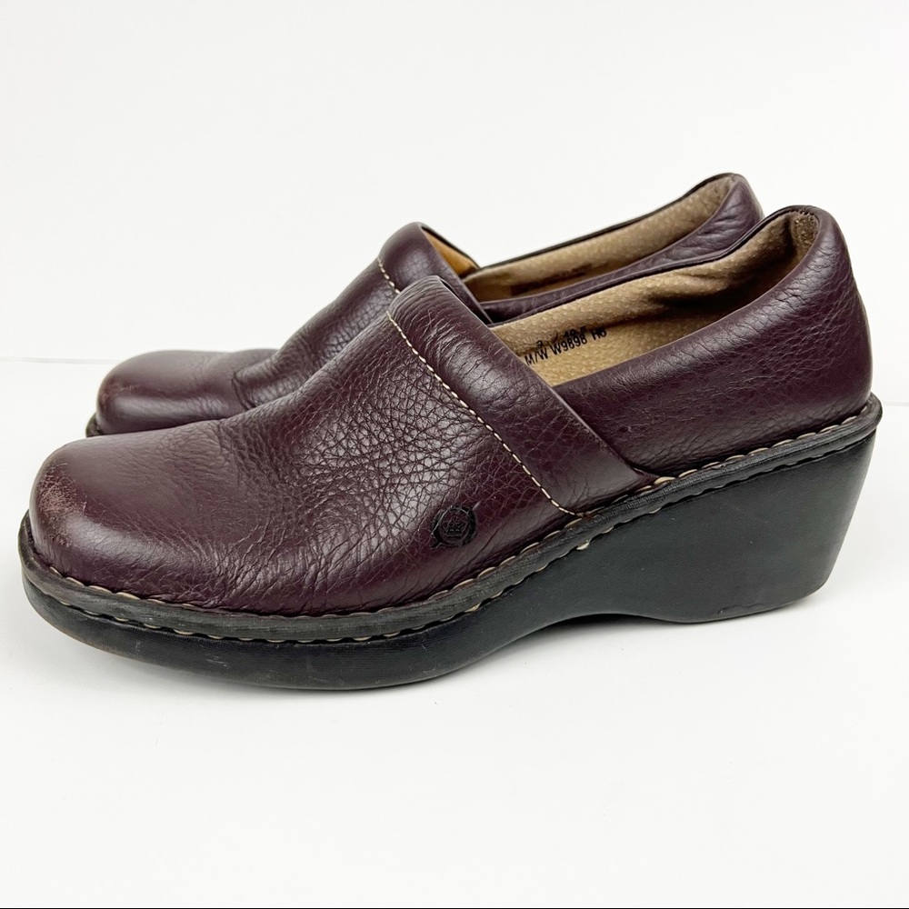 Born Brown Leather Comfort Clog Size 8 - Picture 3 of 8